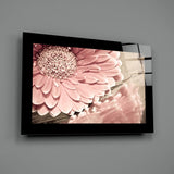 Pink Flower Glass Wall Art.