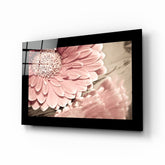 Pink Flower Glass Wall Art.