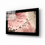 Pink Flower Glass Wall Art.