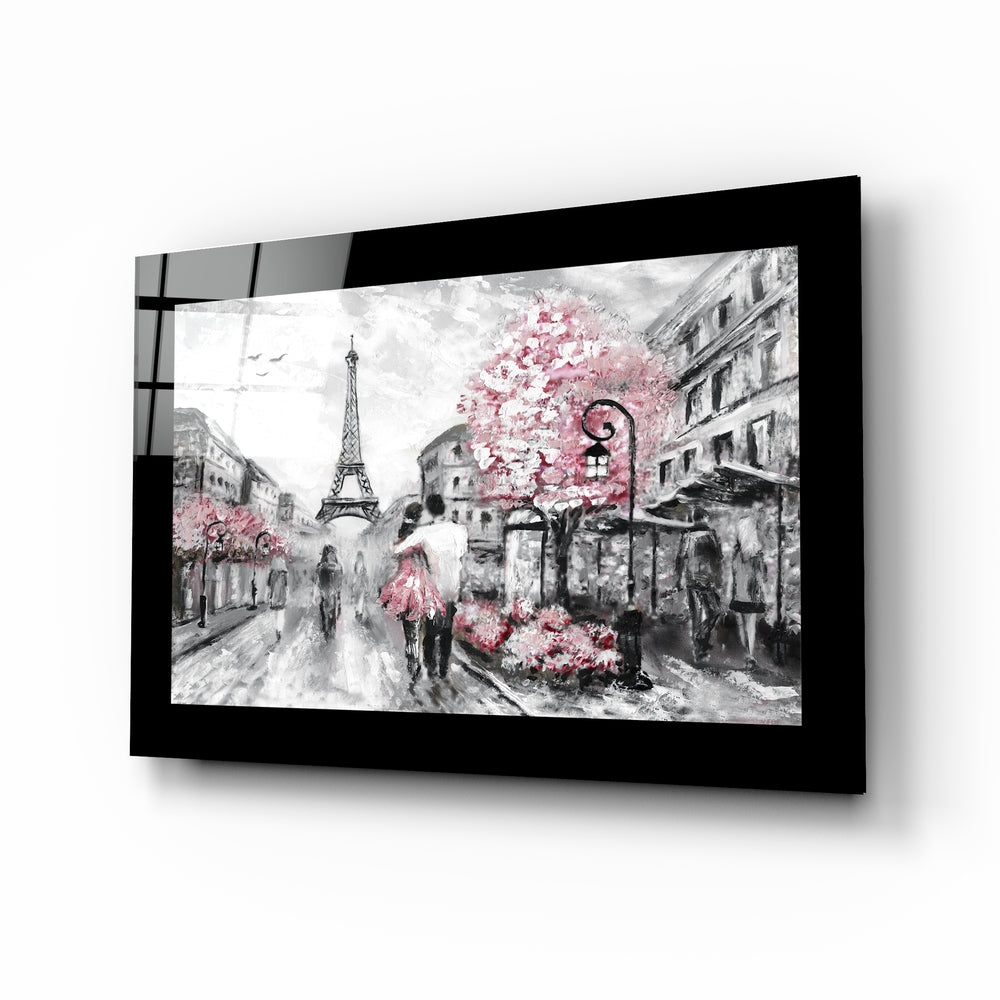 Pink and Paris Glass Wall Art.