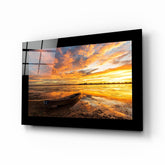 Clouds and Sunset Glass Wall Art.