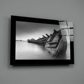 Abandoned Boat Glass Wall Art.