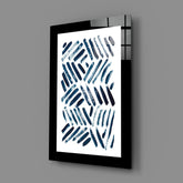 Blue Lines Glass Wall Art.