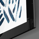 Blue Lines Glass Wall Art.