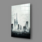 Old City Silhouette Glass Art  || Designer Collection.