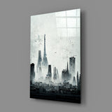 Old City Silhouette Glass Art  || Designer Collection.