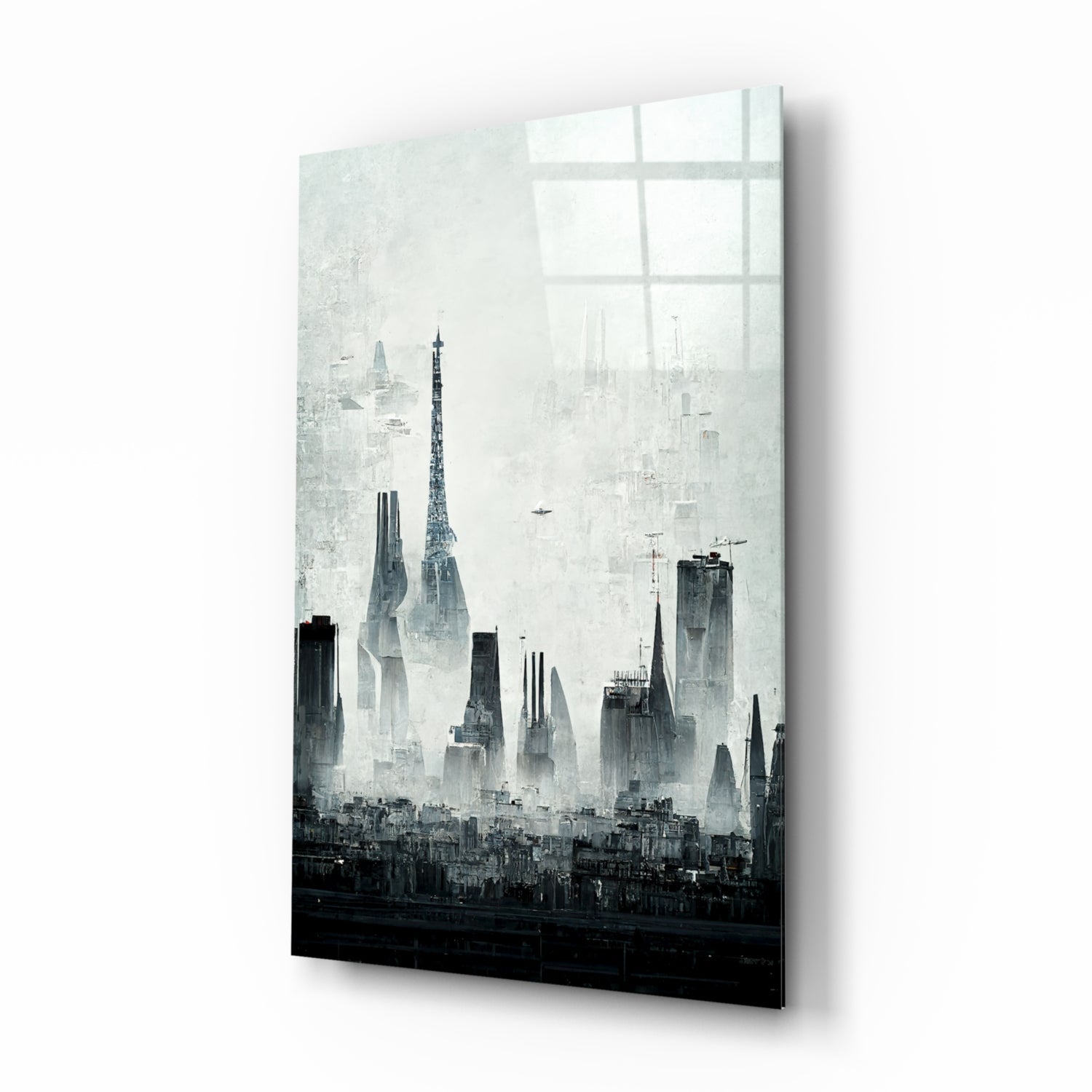 Old City Silhouette Glass Art  || Designer Collection.