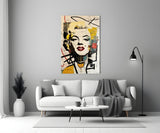 Marilyn Monroe Glass Wall Art || Designer Collection.