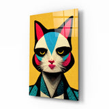 The Cat Glass Wall Art || Designer Collection.
