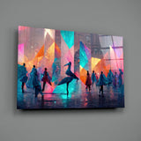 Cubic Walk Glass Wall Art || Designers Collection.
