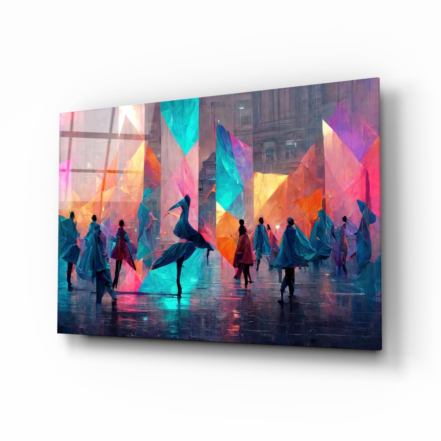 Cubic Walk Glass Wall Art || Designers Collection.