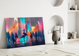 Cubic Walk Glass Wall Art || Designers Collection.