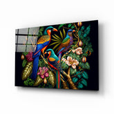 Tropical Birds Glass Wall Art || Designers Collection.