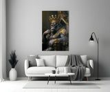 Ape King in Throne Glass Wall Art || Designer Collection | Insigne Art Design.