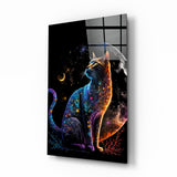 Moon Cat Glass Wall Art || Designer Collection | Insigne Art Design.