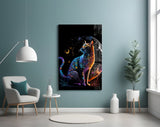 Moon Cat Glass Wall Art || Designer Collection | Insigne Art Design.