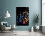 Moon Cat Glass Wall Art || Designer Collection | Insigne Art Design.