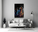 Moon Cat Glass Wall Art || Designer Collection | Insigne Art Design.