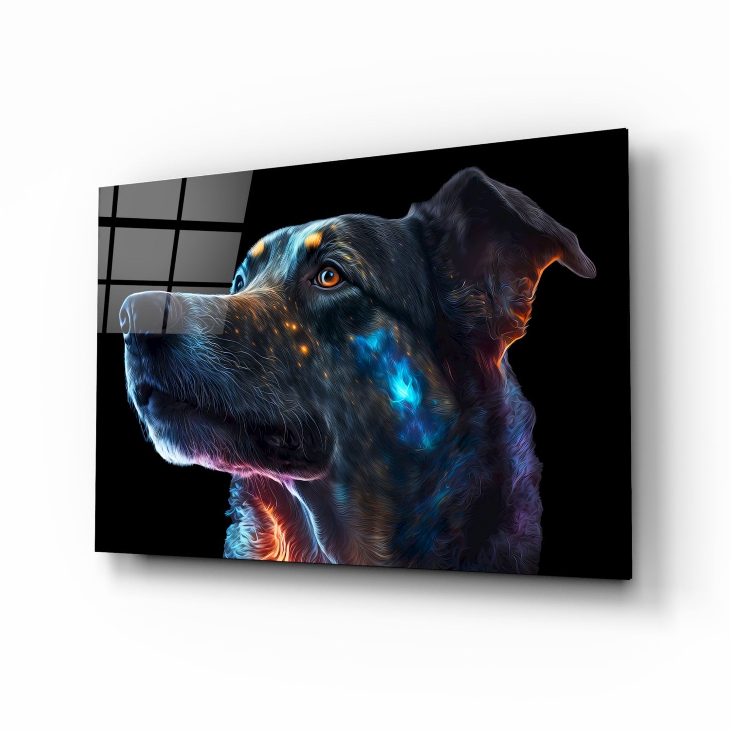 Space Dog Glass Wall Art || Designer Collection | Insigne Art Design.
