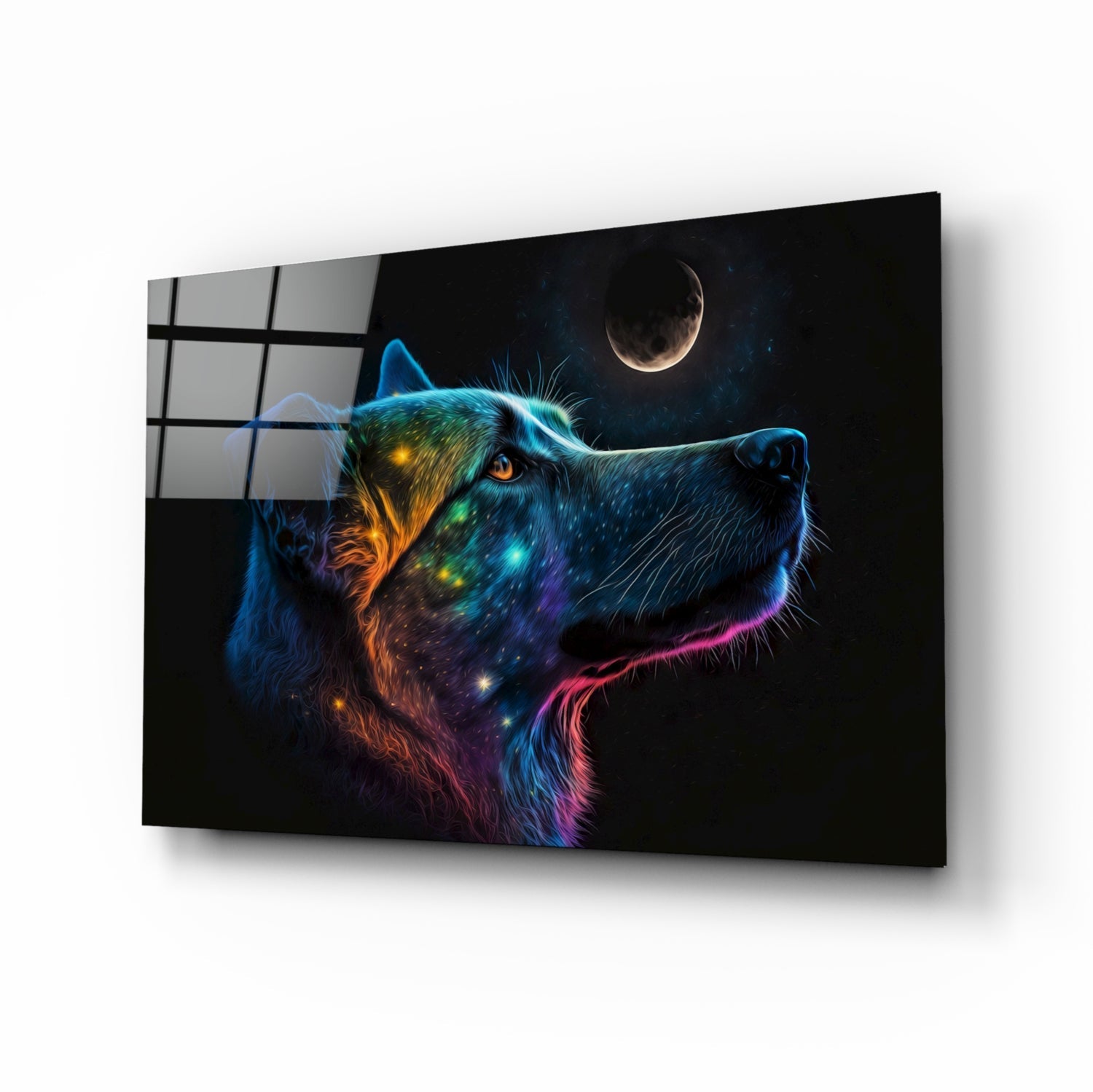 Space Dog Glass Wall Art || Designer Collection | Insigne Art Design.