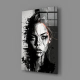 Scribbled Beauty Glass Wall Art || Designer Collection | Insigne Art Design.