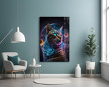 Moon Cat Glass Wall Art || Designer Collection | Insigne Art Design.