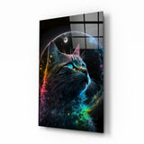 Moon Cat Glass Wall Art || Designer Collection | Insigne Art Design.