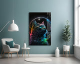 Moon Cat Glass Wall Art || Designer Collection | Insigne Art Design.