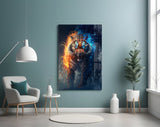 Flaming Nobility Glass Wall Art || Designer Collection | Insigne Art Design.