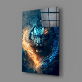 Flaming Anger Glass Wall Art  || Designer Collection | Insigne Art Design.