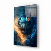 Flaming Anger Glass Wall Art  || Designer Collection | Insigne Art Design.