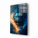 Flaming Anger Glass Wall Art  || Designer Collection | Insigne Art Design.