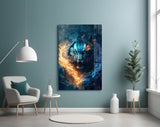 Flaming Anger Glass Wall Art  || Designer Collection | Insigne Art Design.