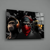 3 Wise Monkeys Glass Wall Art || Designer Collection | Insigne Art Design.