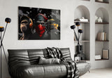 3 Wise Monkeys Glass Wall Art || Designer Collection | Insigne Art Design.