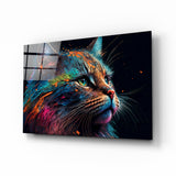 Colorful Cat Glass Wall Art  || Designers Collection | Insigne Art Design.