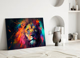 Nobility of the Lion Glass Wall Art || Designer Collection | Insigne Art Design.