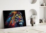 Nobility of the Lion Glass Wall Art || Designer Collection | Insigne Art Design.