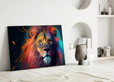 Nobility of the Lion Glass Wall Art || Designer Collection | Insigne Art Design.