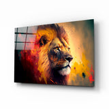 Nobility of the Lion Glass Wall Art || Designer Collection | Insigne Art Design.