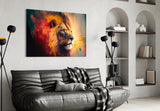 Nobility of the Lion Glass Wall Art || Designer Collection | Insigne Art Design.