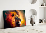 Nobility of the Lion Glass Wall Art || Designer Collection | Insigne Art Design.