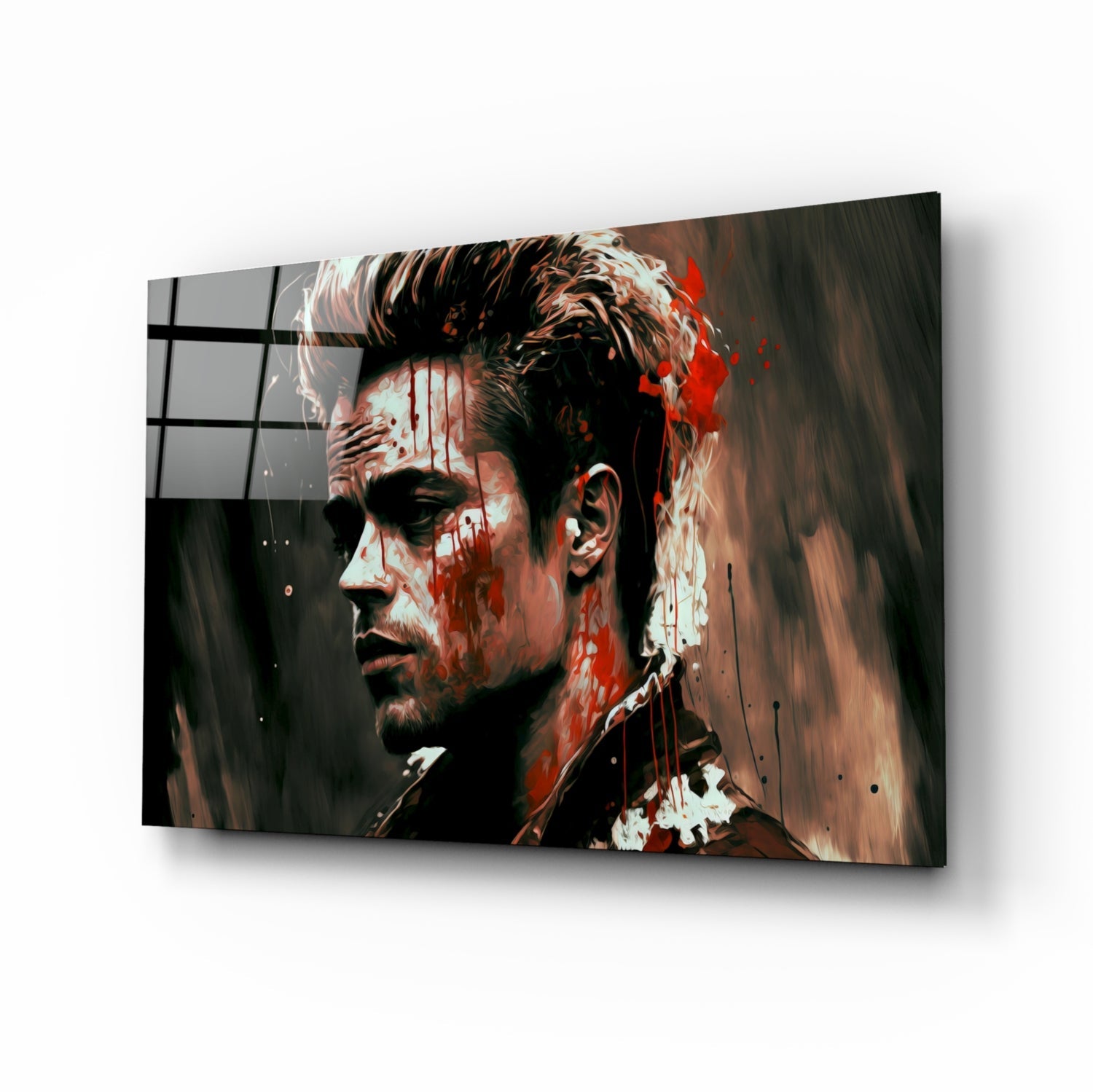 Fight Club - Tyler Durden Glass Wall Art || Designer Collection.