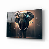 Glory of an Elephant Glass Wall Art || Designer Collection.