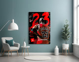 Micheal Jordan Glass Wall Art || Designer Collection.