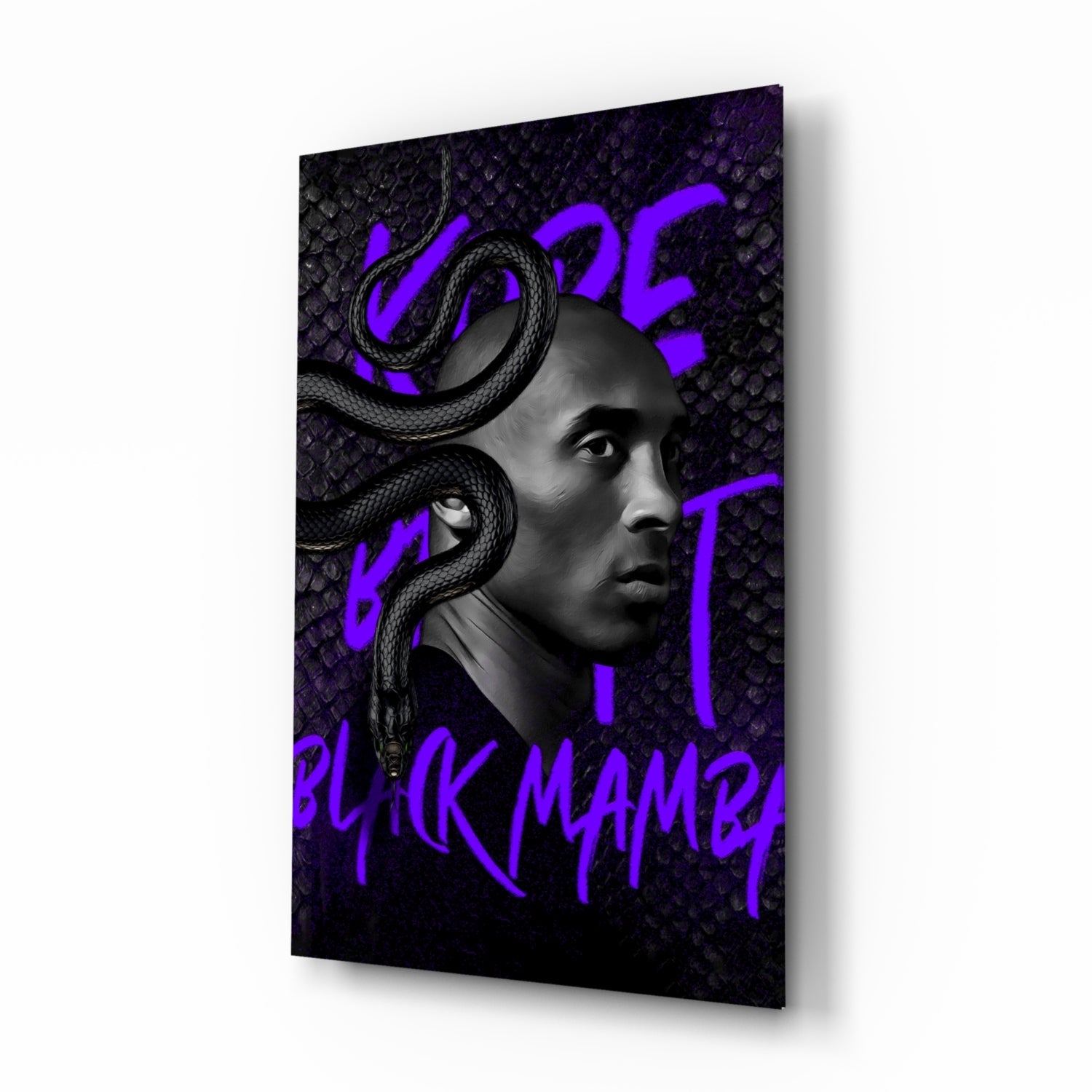 Kobe Bryant, Black Mamba Glass Wall Art || Designer Collection.