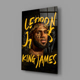 Lebron James, King Glass Wall Art || Designer Collection.