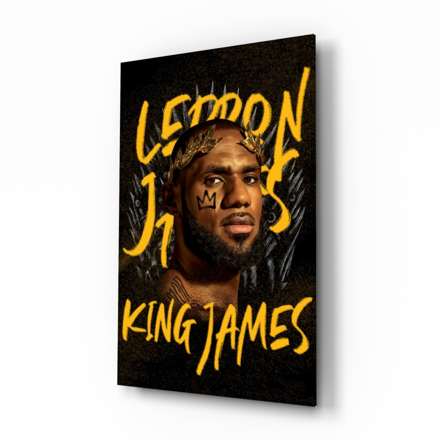 Lebron James, King Glass Wall Art || Designer Collection.
