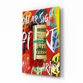 Andy Warhol and Bankroll Glass Wall Art || Designer Collection.