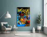Style of Jean-Michel Basquiat Glass Wall Art || Designer Collection.
